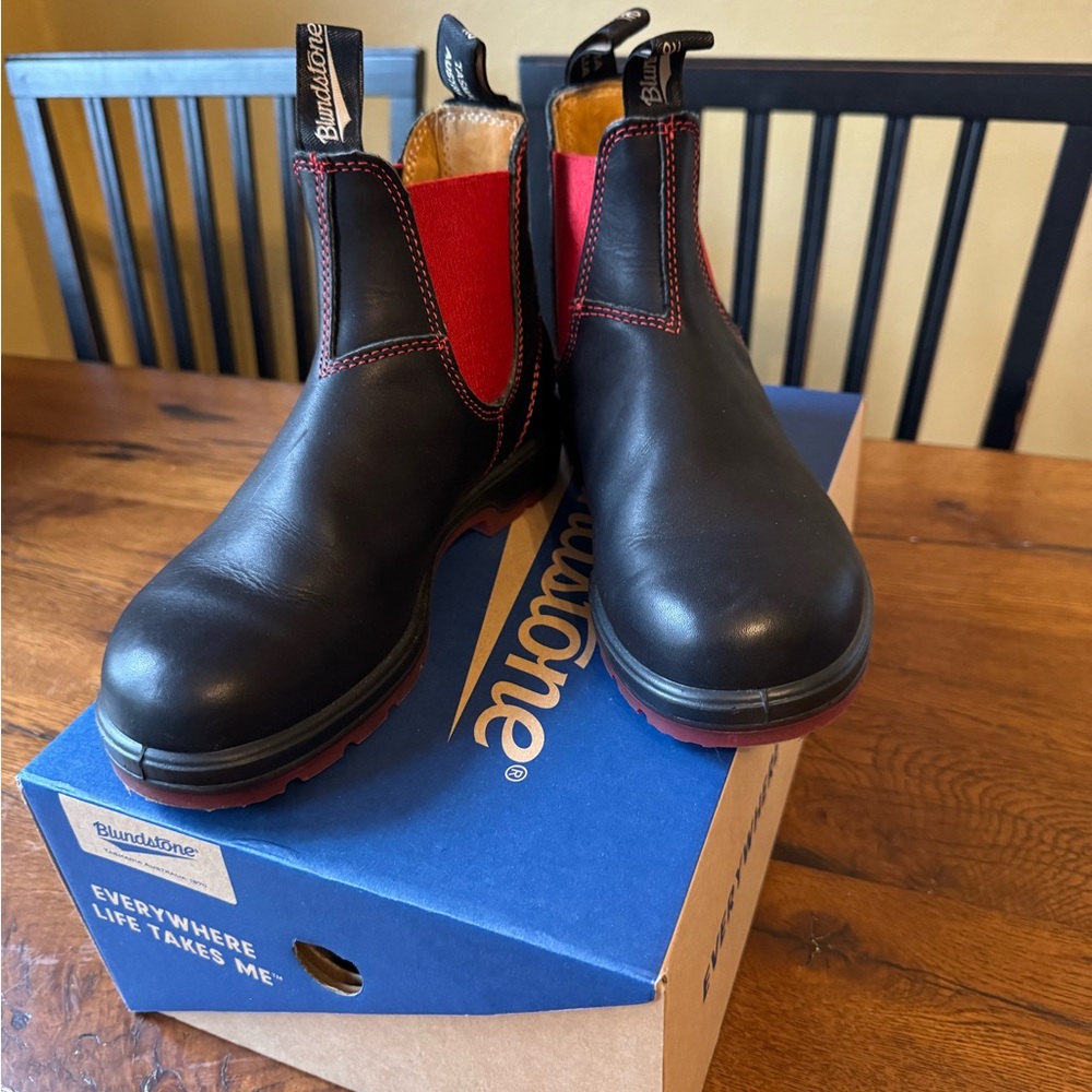 Blundstone Black and Red Boots